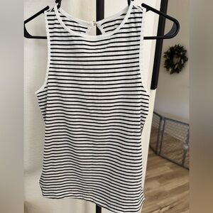 Women’s black and white striped tank